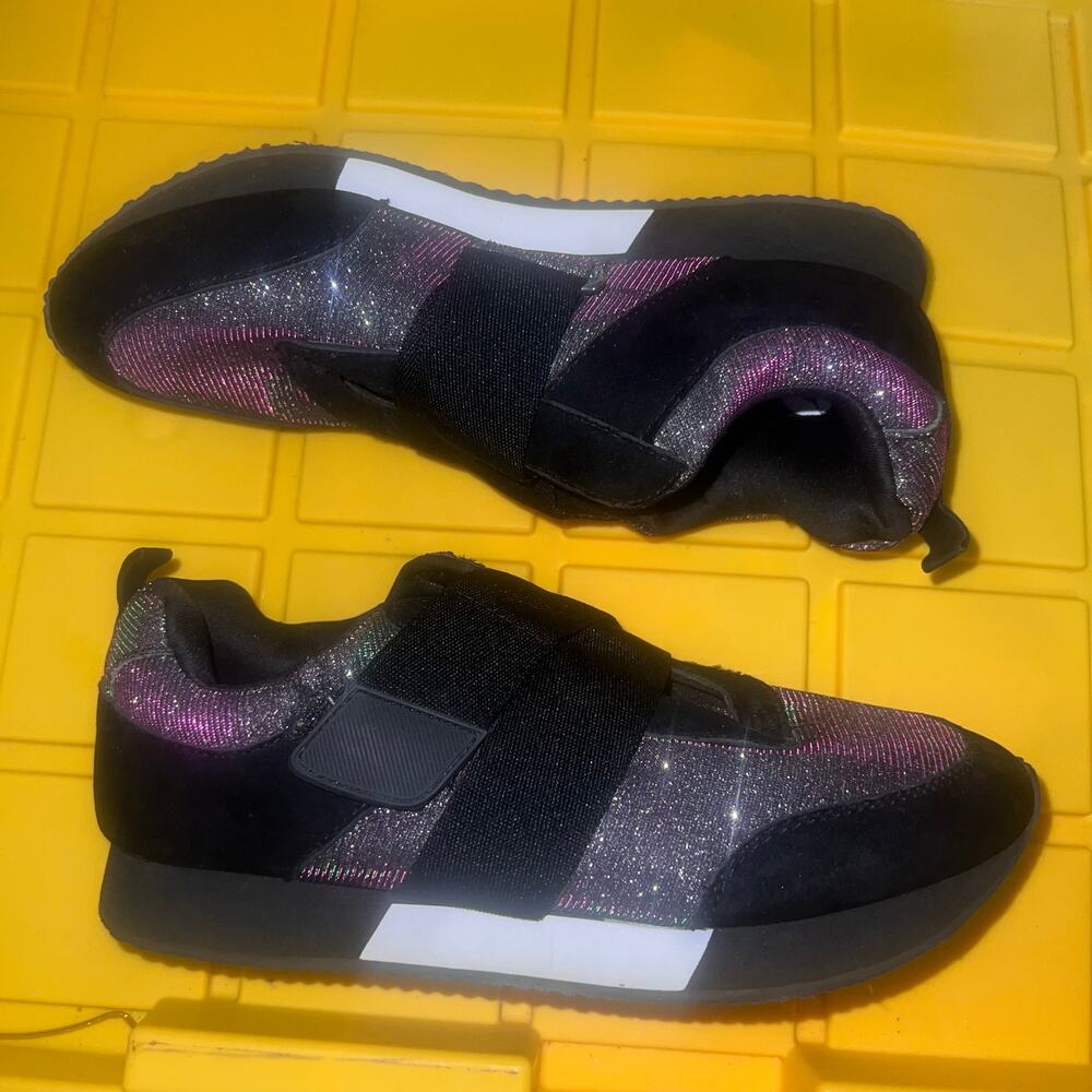 Juicy Couture Purple Green Duochrome Black Metallic Sparkling Sneakers Size 9
